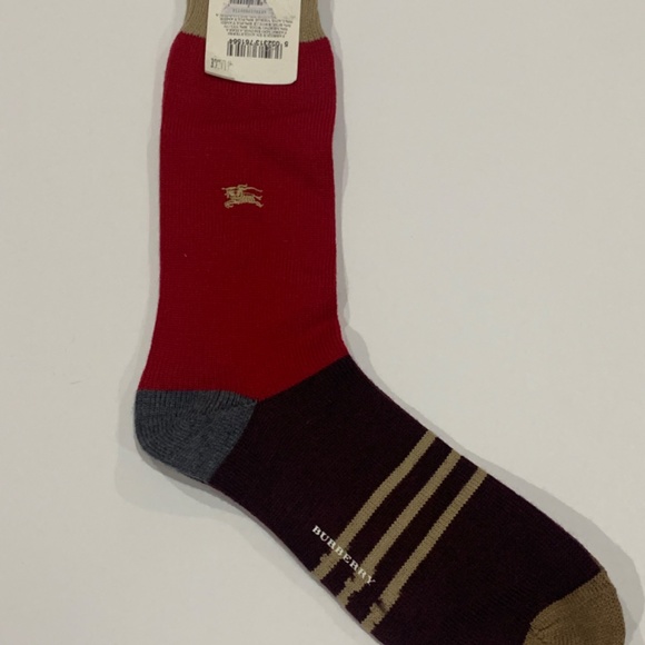NWT Sz. L Burberry Men’s Monogrammed Wool Socks - Picture 2 of 8